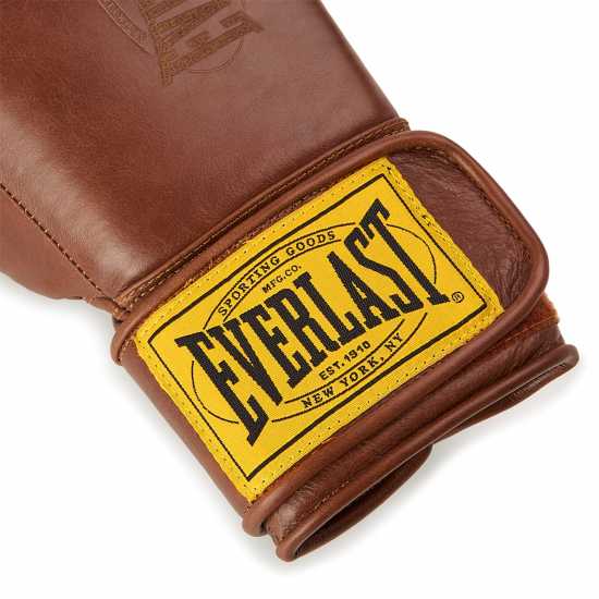 Everlast 1910 Pro Leather Hook And Loop Boxing Gloves Brown 