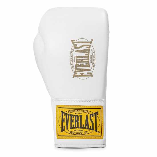 Everlast 1910 Pro Leather Laced Boxing Gloves White Everlast 1910 Pro Leather Laced Boxing Gloves White