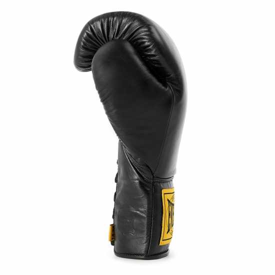 Everlast 1910 Pro Leather Laced Boxing Gloves Black 