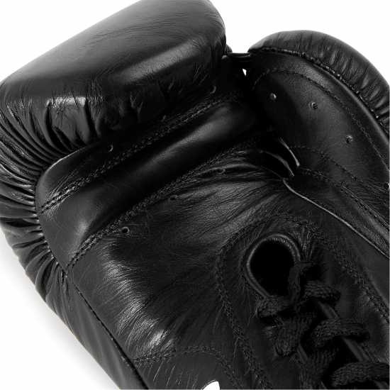 Everlast 1910 Pro Leather Laced Boxing Gloves Black 