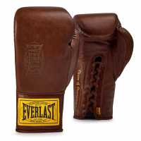 Everlast 1910 Pro Leather Laced Boxing Gloves Brown 