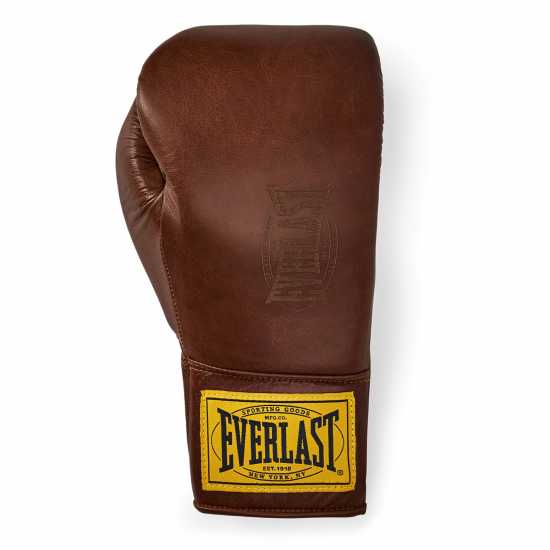 Everlast 1910 Pro Leather Laced Boxing Gloves Brown 