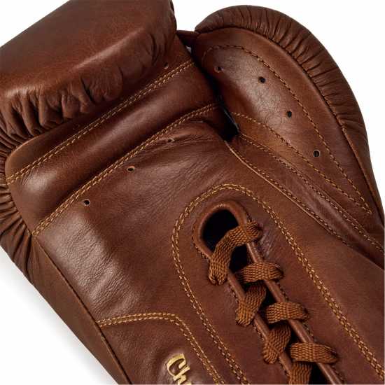 Everlast 1910 Pro Leather Laced Boxing Gloves Brown 