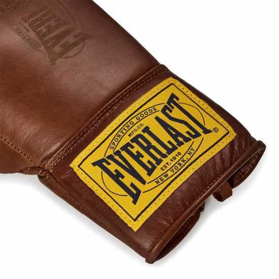 Everlast 1910 Pro Leather Laced Boxing Gloves Brown 