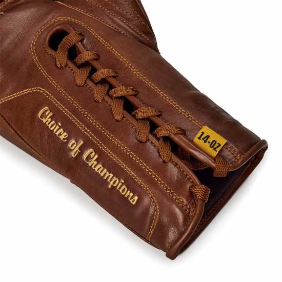 Everlast 1910 Pro Leather Laced Boxing Gloves Brown 
