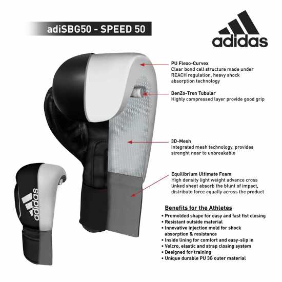 Adidas Speed 50 Training Boxing Gloves Бяло Боксови ръкавици