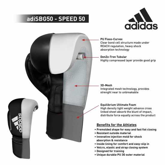 Adidas Speed 50 Training Boxing Gloves Бяло Боксови ръкавици