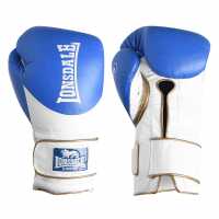 Sale Lonsdale L60 Lace Leather Fight Gloves Blue/Gold Боксови ръкавици