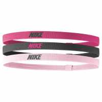 Nike 3 Pack Headbands Womens Spark Pink 