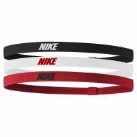 Nike 3 Pack Headbands Womens Black/White/Red 