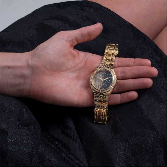 Guess Stainless Steel Fashion Analogue Quartz Watch Black/Gold Бижутерия