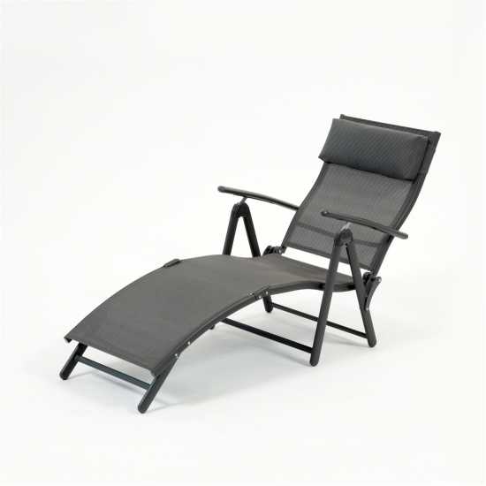 Havana Sunlounger With Pillow Charcoal Grey Лагерни маси и столове