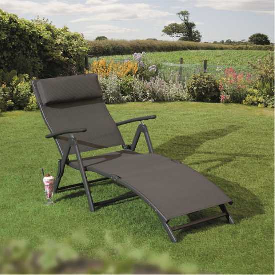Havana Sunlounger With Pillow Charcoal Grey Лагерни маси и столове