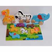 Wooden Pull-Along Toys And Puzzle Set  Подаръци и играчки