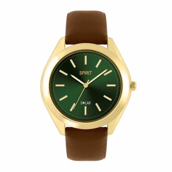 Часовници Spirit Spirit Gent's Solar Brown Strap Green Dial Watch Spirit Spirit Gent's Solar Brown Strap Green Dial Watch Часовници