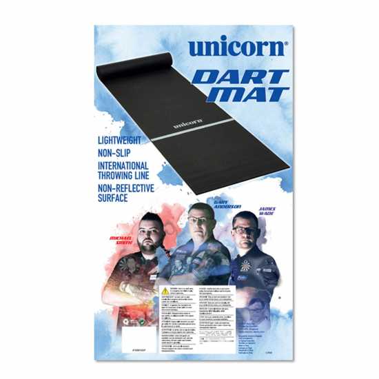 Unicorn Darts Non-Slip Black Darts Mat With White Oche Line  Аксесоари