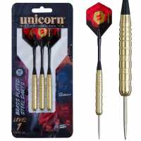 Steel Tip Darts Set | Level 1 | Brass Plated Steel Barrels | Knurled Grip  