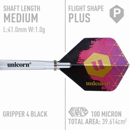 Unicorn Darts Steel Tip Darts Set  Level 3  Ross Smudger Smith  Natural Stainless Steel Barrels  