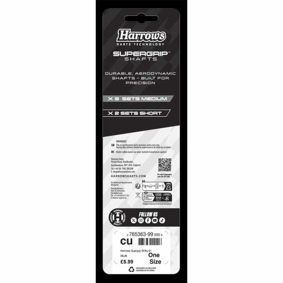 Harrows Darts Darts Supergrip Shafts 5 Pack Set  