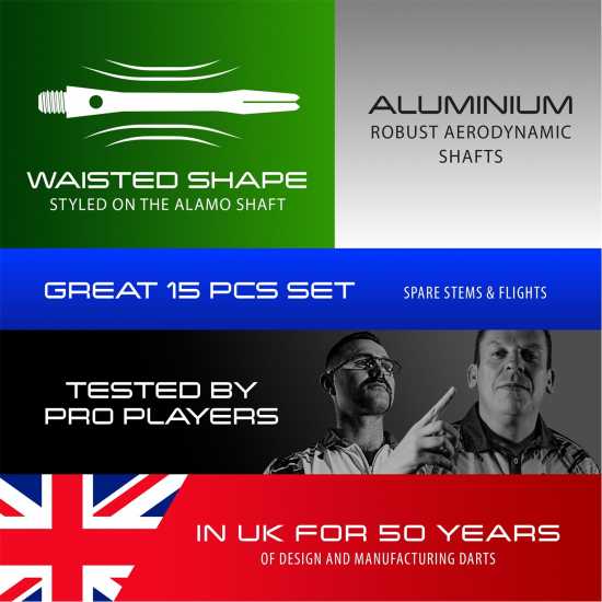 Harrows Darts Aluminium Shafts Set - 5 Pack  