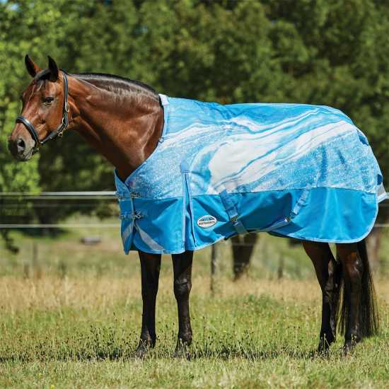 Weatherbeeta Plus Dynamic Ii Standard Neck Medium Turnout Horse Rug Blue Swirl Marb - За коня