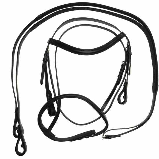 Requisite Snaffle Bridle With Reins Havana - За коня
