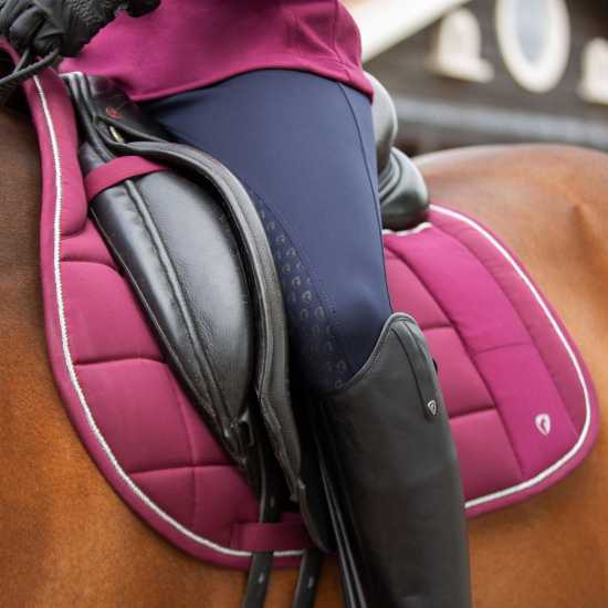 Hy Equestrian Equestrian Synthetic Saddle Pad Fig/Silver Принадлежности за оседлаване