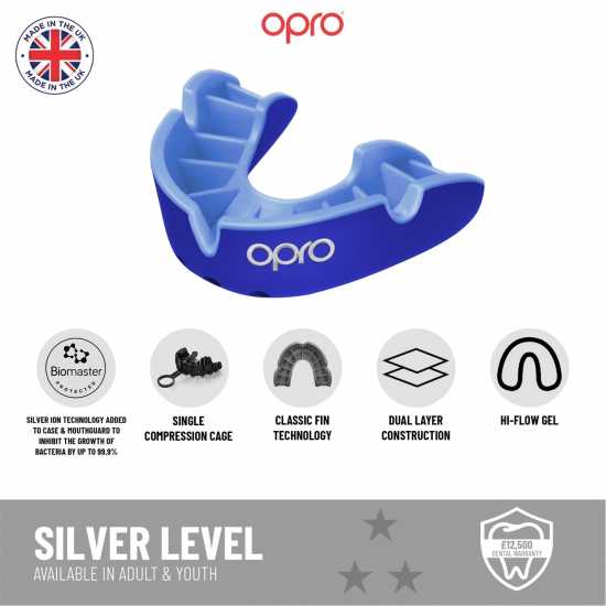 Opro Self-Fit Silver 34 Dark Blue/Blue Боксови протектори за уста