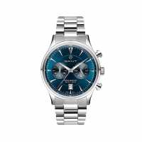 Gant Sussex 44 Black-Metal Bcg Watch Stainless Steel Watch Silver/Blue Бижутерия