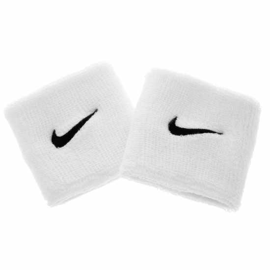 Nike 2 Бр. Ленти За Ръце Swoosh Wristband 2 Pack Бяло/Черно Ленти за глава и кърпи за зала