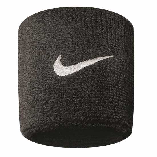 Nike 2 Бр. Ленти За Ръце Swoosh Wristband 2 Pack Черно/Бяло Ленти за глава и кърпи за зала