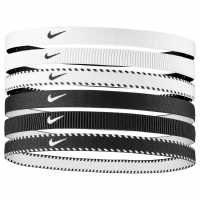Nike Flex Headbands (6 Pack) Черно/Бяло 
