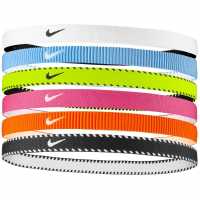 Nike Flex Headbands (6 Pack) Volt/Vivid Pink 
