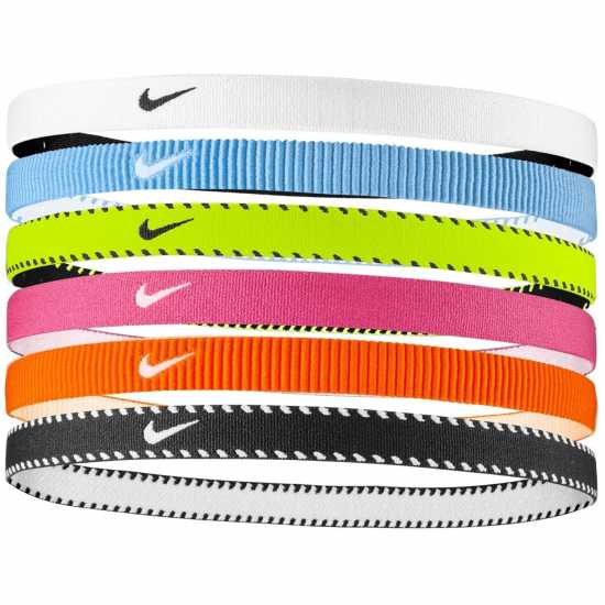 Nike Flex Headbands (6 Pack) Volt/Vivid Pink 