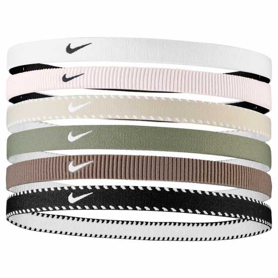 Nike Flex Headbands (6 Pack) Бяло/Армия/Черно Nike Flex Headbands (6 Pack) Бяло/Армия/Черно