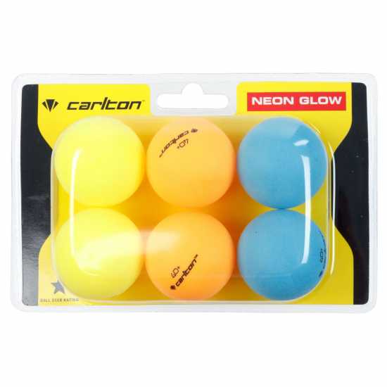 Carlton Топчета За Тенис На Маса Neon Glow Table Tennis Balls 6 Pack Neon Хилки за тенис на маса