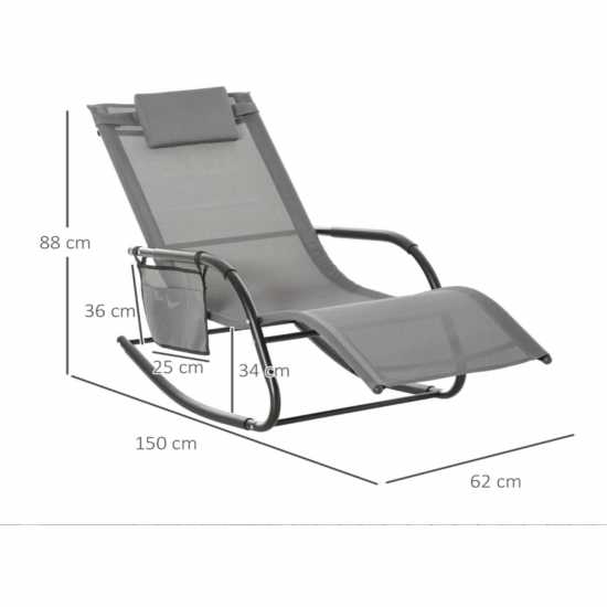 Outsunny Breathable Mesh Rocking Chair Lounger
