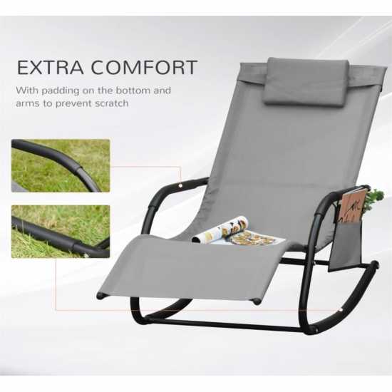 Outsunny Breathable Mesh Rocking Chair Lounger