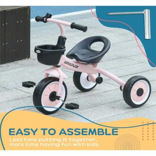 Aiyaplay Kids Trike With Adjustable Seat 2-5 Years Pink Детски велосипеди