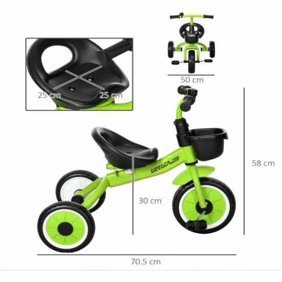 Aiyaplay Kids Trike With Adjustable Seat 2-5 Years Green Детски велосипеди