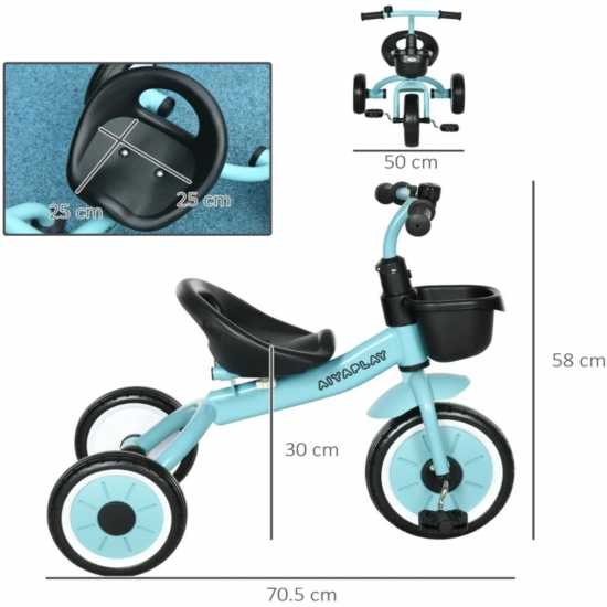Aiyaplay Kids Trike With Adjustable Seat 2-5 Years Blue Детски велосипеди