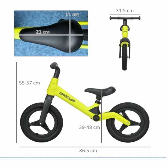 Aiyaplay Balance Bike With Adjustable Seat Green Детски велосипеди