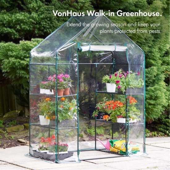 Vonhaus Walk In Greenhouse – 6 Shelves  Лагерни маси и столове