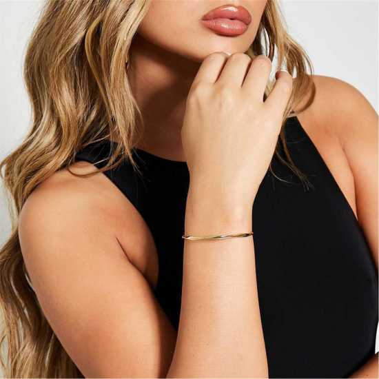 Isawitfirst Thin Twist Detail Cuff Bracelet  