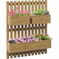 Outsunny Wall-Mounted Wooden Garden Planters