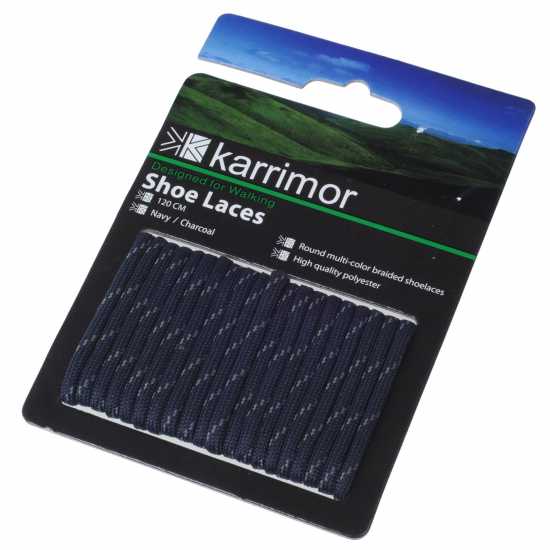 Почистване и импрегниране Karrimor Shoe Laces Navy/Charcoal Karrimor Shoe Laces Navy/Charcoal Почистване и импрегниране