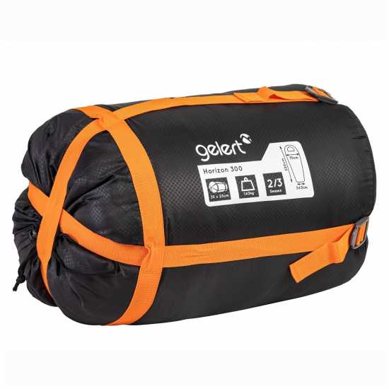 Gelert Спален Чувал Horizon 300 Sleeping Bag Black/Orange Почистване и импрегниране