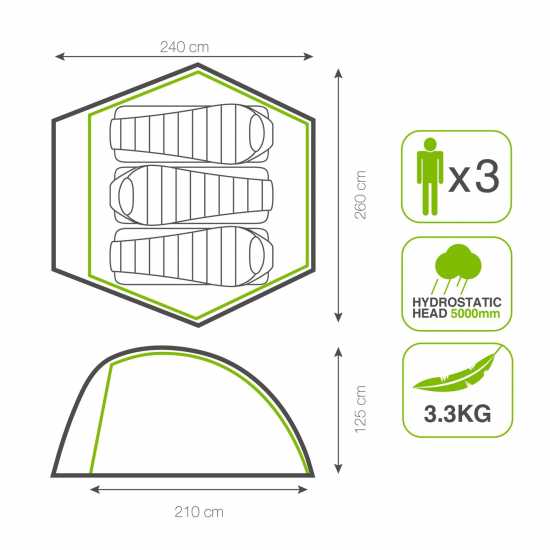 Panther 3-Man Backpacking Tent  Палатки