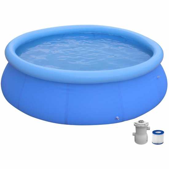 Pool With Self-Supporting Inflatable Ring And Filter Pump