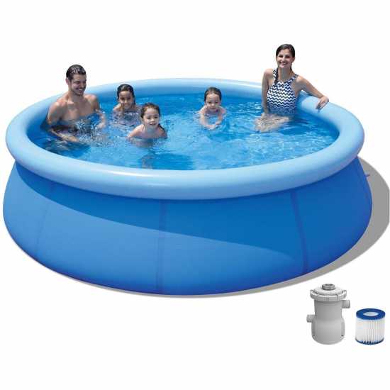 Pool With Self-Supporting Inflatable Ring And Filter Pump